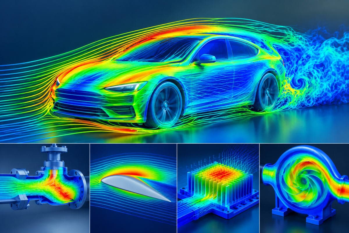 Technical visual representing Computational Fluid Dynamics