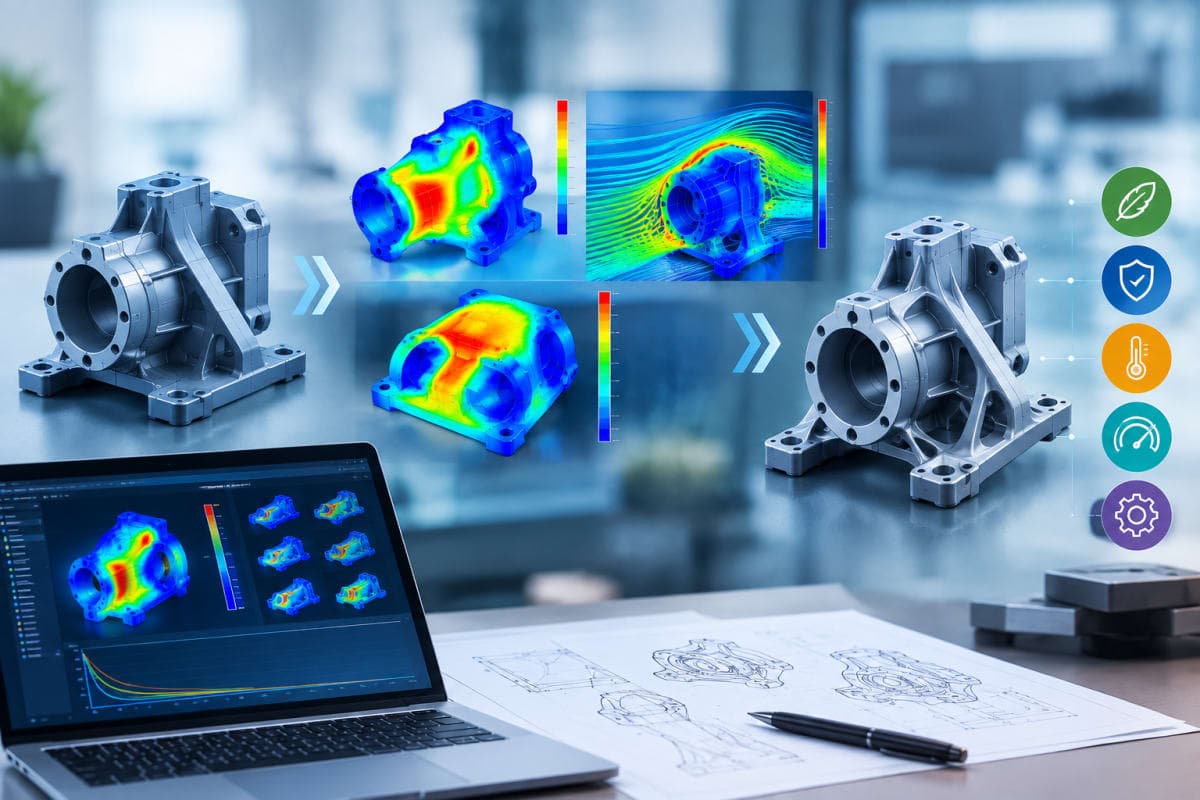 Technical visual representing Master ANSYS CFD & Structural Simulations